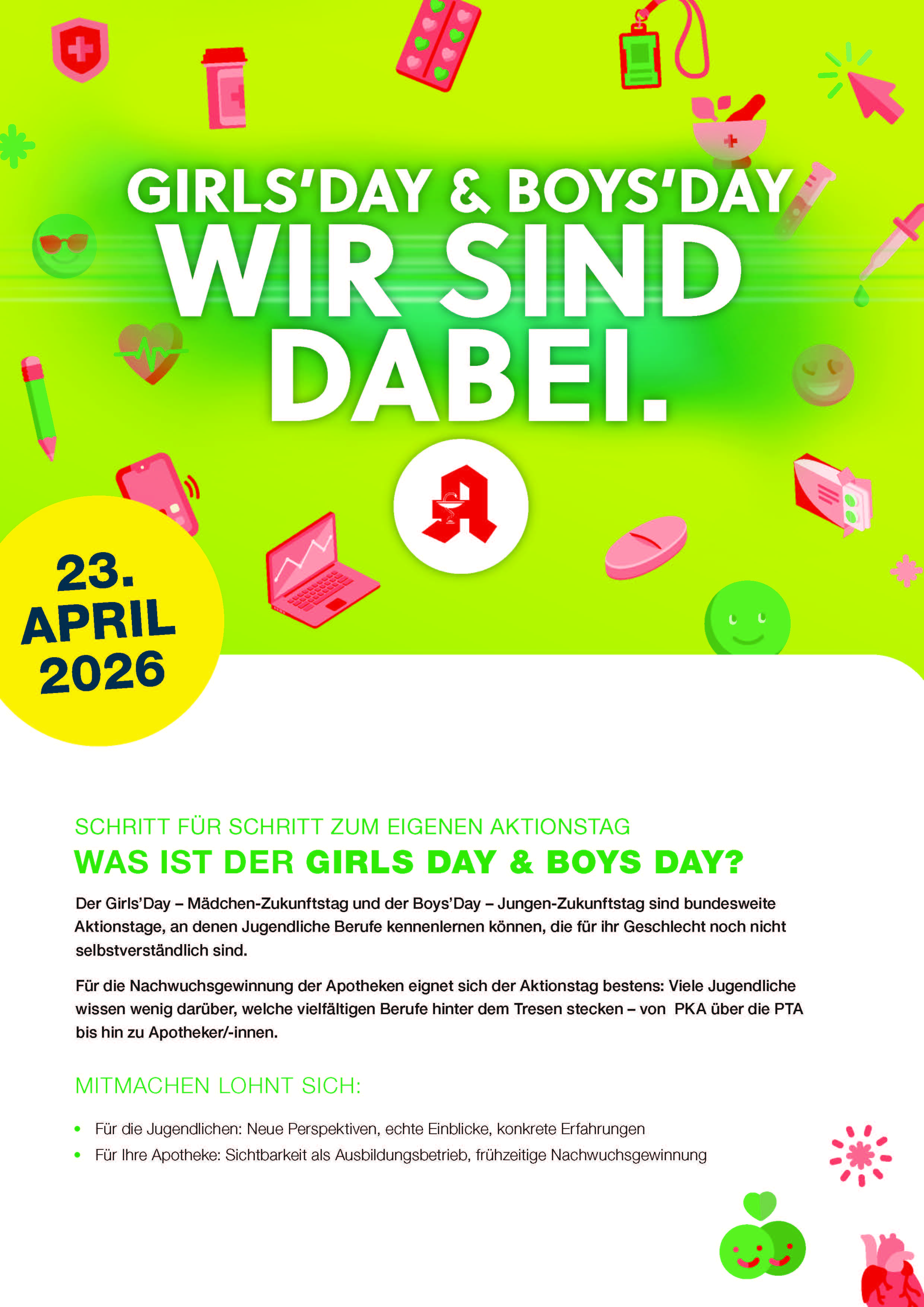 Deckblatt Apothekenleitfaden für Praktikums-Aktionstage